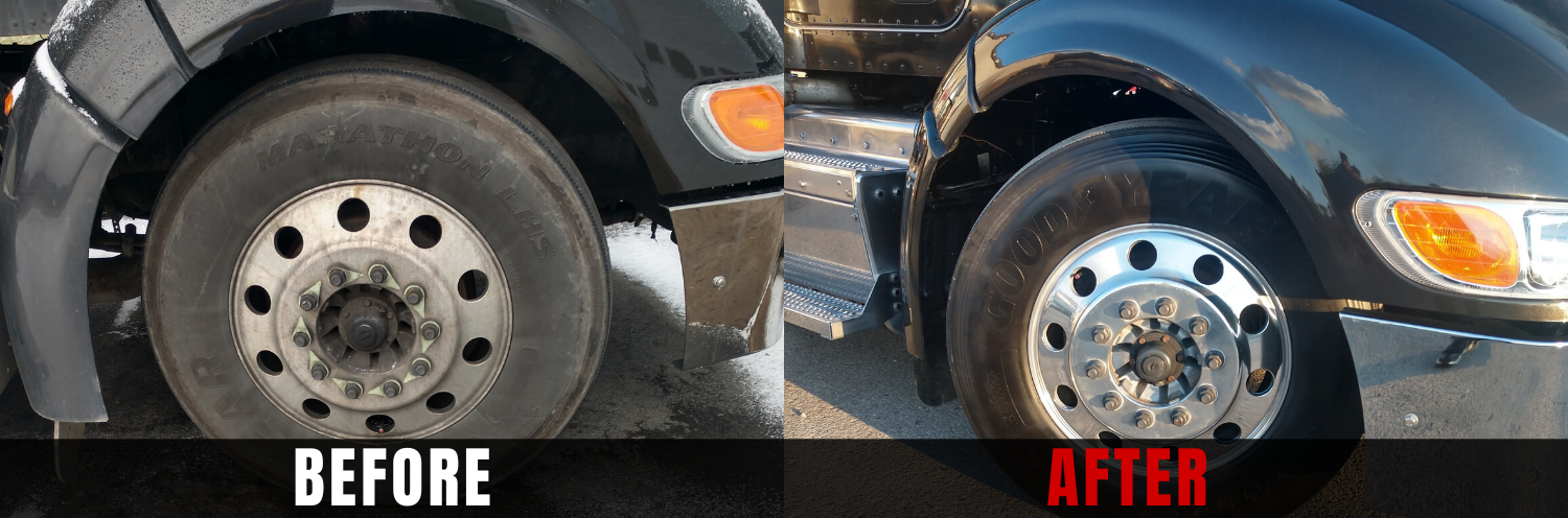 tire shine before and after